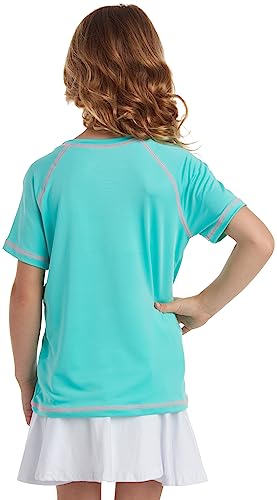 Pink Platinum Girls Rash Guard Shirt - 2 Pack UPF 50+ Quick Dry Short Sleeve Swim Shirt Rash Guard for Girls (Sizes: 4-16)4