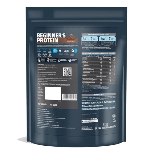 MuscleBlaze Beginner's Whey Protein (Chocolate, 1 kg / 2.2 lb) No Added Sugar, Faster Muscle Recovery & Improved Strength - Image 2