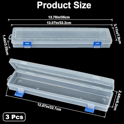 Image of GORGECRAFT 3Pcs Translucent Plastic Paint Brush Holders Stackable Case Organizers Drawing Tools Storage Box Long Watercolor Pen Pencil Container for Artist Art Craft Office Supplies 13.78x3.11x1.4inch