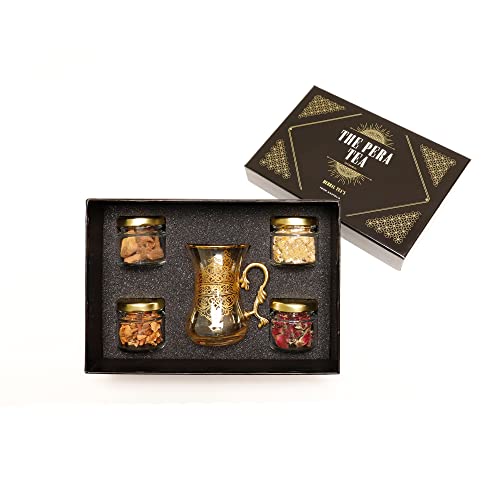 The Pera Tea Organic Assorted Tea Gift Set For Tea Lovers - Premium Gourmet Herbal Teas Variety - 4 Teas And 1 Tea Glass In A Luxury Tea Gift Box #TOP13