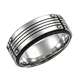 armani herrenring edelstahl Herrenring aus Edelstahl mit Lederbesatz