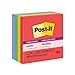 Post-it Super Sticky Notes, 5 Sticky Note Pads, 3 x 3 in., School Supplies and Office Products, Ideal for Textbooks, Notebooks, Walls and Vertical Surfaces, Playful Primaries Collection