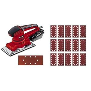 Einhell Schwingschleifer TE-OS 2520 E (250 W, 115x230 mm, Drehzahlanpassung, Absaugadapter, Klett-Schleifpapier P40, P80 und P120, Koffer)