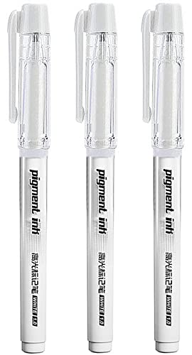 White Gel Pens for Art Drawing Sketching Writing 1.0mm White Ballpoint Pen Highlighter (Pack of 3)
