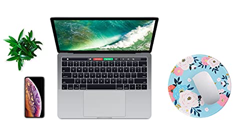 Xinidc Mouse Pad With Stitched Edge, Premium-Textured Mousepads With Non-Slip Rubber Base, Round Mouse Mat For Laptop Computer Office Home Desk Accessories ,Floral Teal #TOP3
