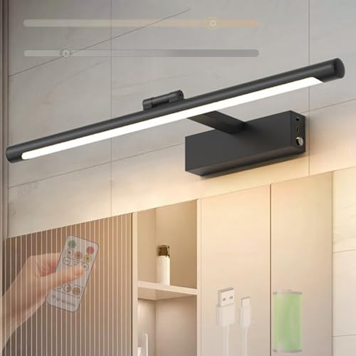 Lámpara espejo baño recargable LED aplique de pared giratorio premium