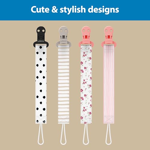 Dr. Brown's Fabric Pacifier Clips, Dots/Stripes, 0-18 Months, 2-Pack - image 7