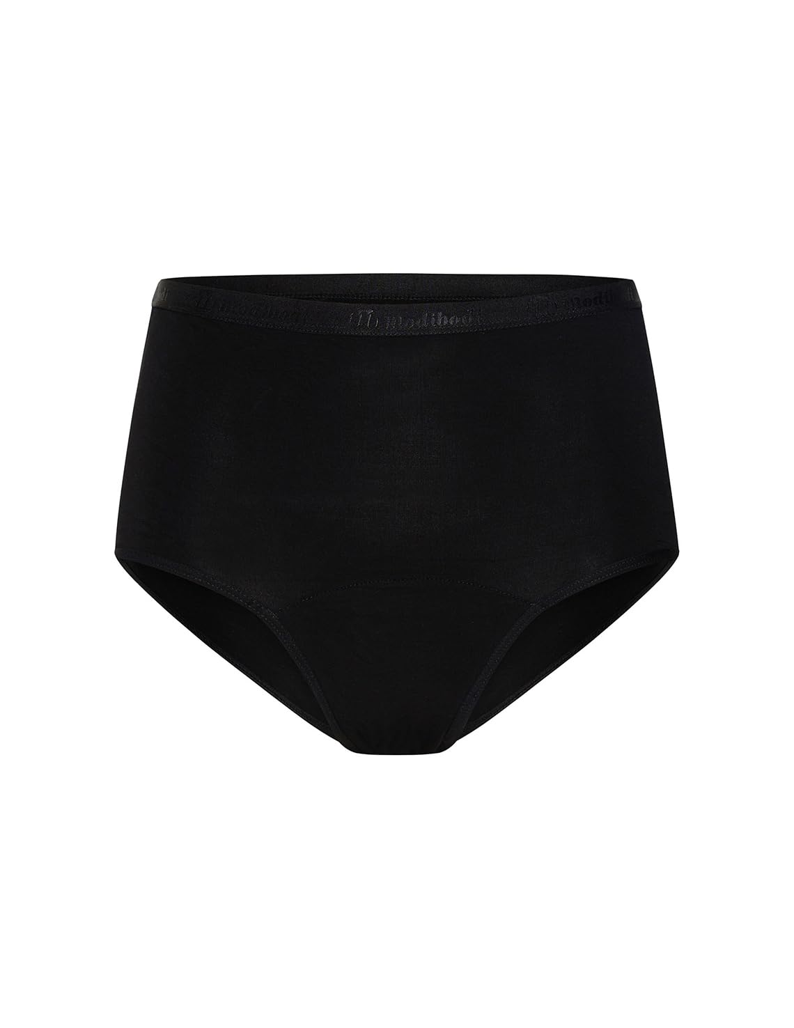Modibodi Bragas Menstruales Mujer - Bragas Mujer para Regla Flujo Abundante Clásica Cintura Alta - Súper Absorción 50ml - Negro