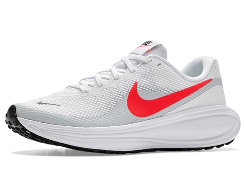 Nike Nike Men's Revolution 8 Road Running Shoes, White/Bright Crimson-Pure Platinum-Black, 9.5 Extra Wide