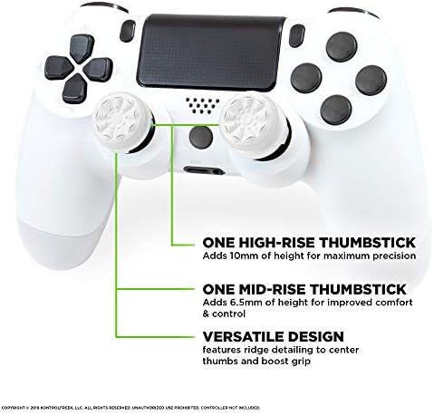 KontrolFreek FPS Freek Galaxy White do kontrolerów PlayStation 4 (PS4) i PlayStation 5 (PS5) | Performance Thumbsticks | 1 drążek wysoki, 1 drążek średni | Białe