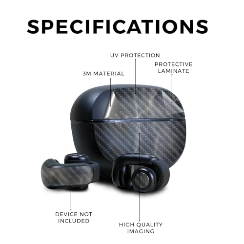 Image of Carbon Fiber Skin Compatible with Bose Ultra Open Earbuds - Stormy Marble - Premium 3M Vinyl Protective Wrap Decal Cover - Easy to Apply | Crafted in The USA by MightySkins