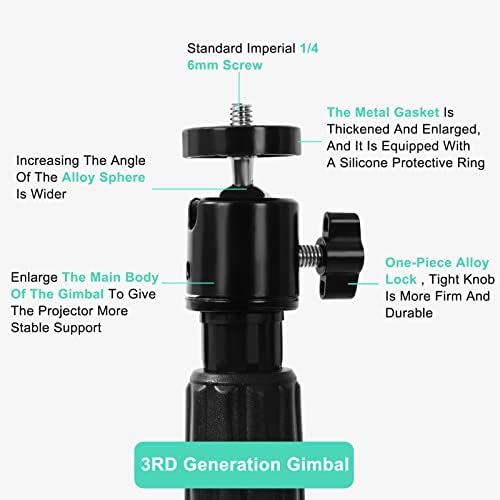 YORKING Projector Stand Light Stand Adjustable Height 83cm to 145cm Portable Tripod Stand Heavy Duty Metal Projector Stand for Projectors Photography