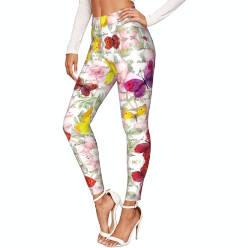 Leggings con estampado de mariposa para mujer: pantalones cómodos de gimnasio