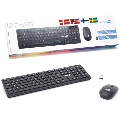 Kit de ratón y teclado inalámbrico 2.4G nórdico de Simpletek con teclado numérico completo