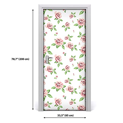 Autocollant De Porte Rénovation Facile pour Masquer Défauts Fleurs Légères