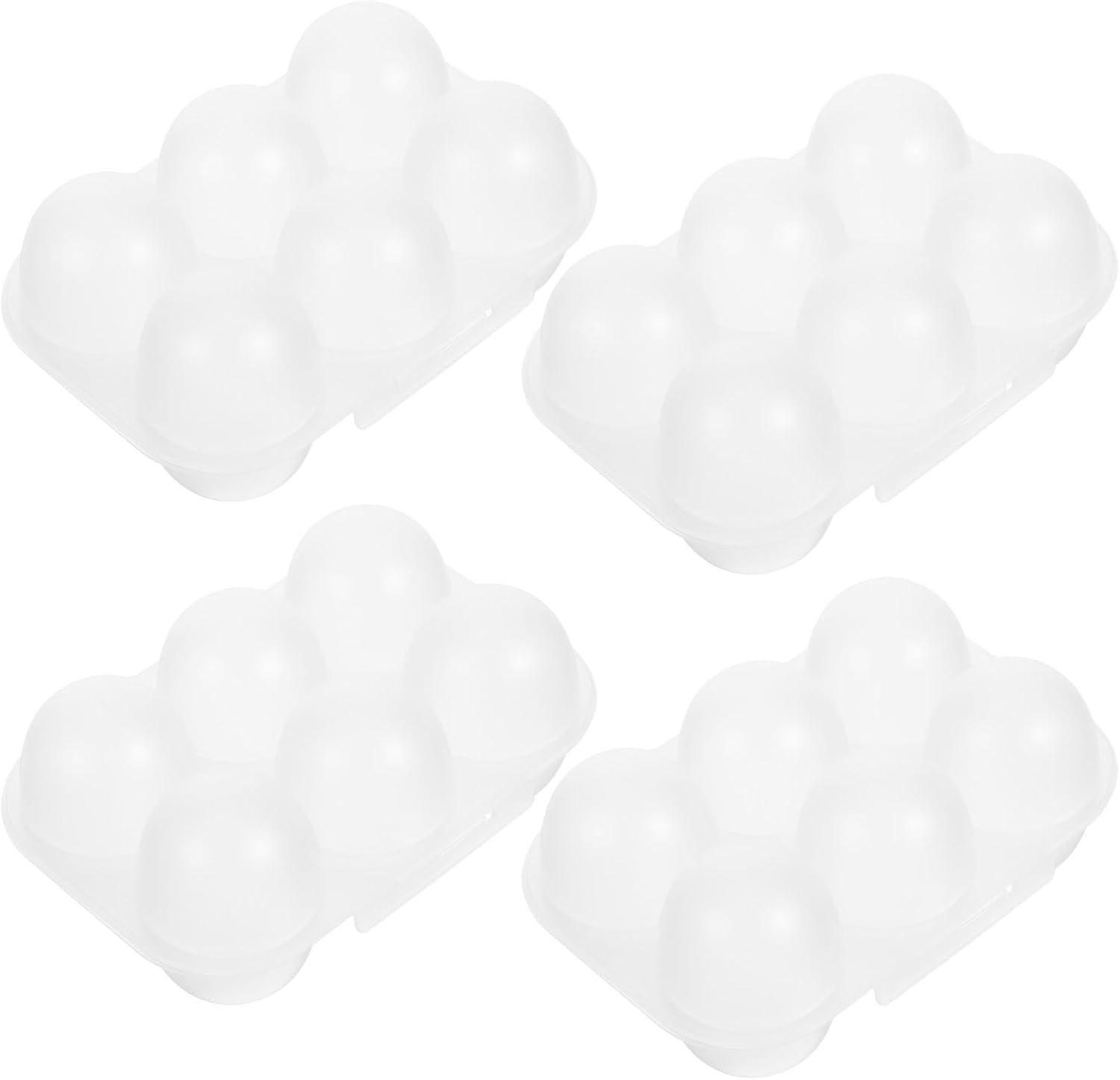 4pcs Egg Holder Storage Box with Lid for Refrigerator and Kitchen, 6-grid Plastic Organizer, Reusable and Portable Egg Tray for Daily Use and Picnic