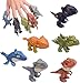 Winbar 6PCS Biting Finger Dinosaurs Toy, Dino Figure Chomp Toy Gifts Boys and Girls,for Display Play and Snap Figure Theater Puppet Doll Animal Hand Puppet Dino Party Supplies Easter Egg Fillers