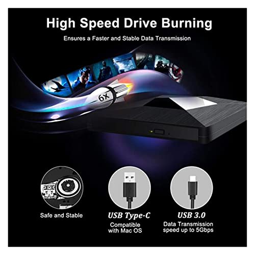 Reproductor DVD USB3.0 Externo CD DVD Portátil Negro miniatura 4