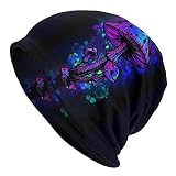 Man Thin Beanie Caps,Psychedelic Mushrooms Knit Snapback Hat Bonnet Slouchy Cap Autumn Summer Casual