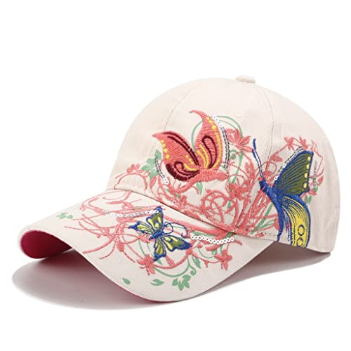 Casquette de baseball papillon avec sequins brodés pour un style coréen chic et tendance