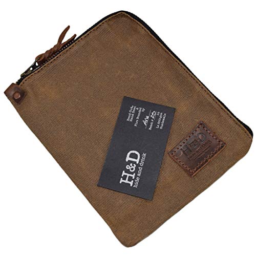 Hide & Drink, Scribbler Case for Notebook Handmade from Waxed Canvas (Fatigue) - Thumbnail 5