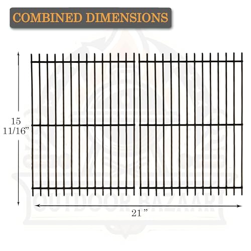 Outdoor Bazaar Set of Porcelain Coated Cooking Grid and Three Porcelain Steel Replacement Heat Plates for Master Cook 3 Burner Grill Model by Outdoor Bazaar - Image 3