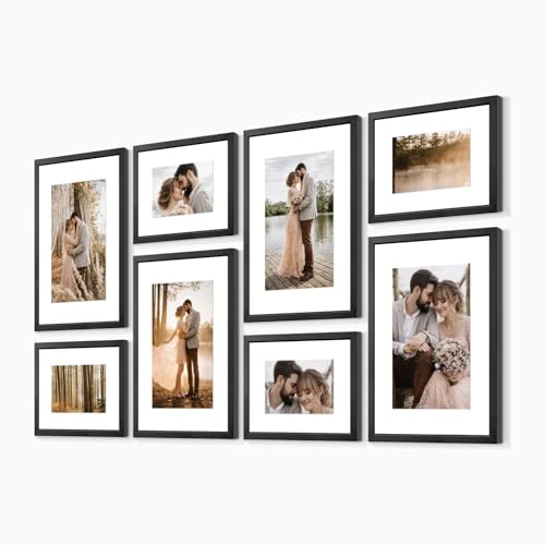 Image of Custom Personalized Photo Collage Framed Wall Art Painting Frames Set | Family Picture Frame Wall Decor Artwork for Living Room Bedroom | A3 + A4 Frame Combo Gallery Style | Personalized Home Decor Gift