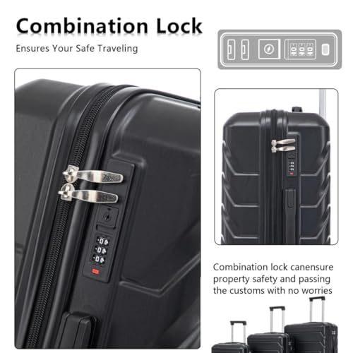 20"/24"/28" 3 Pcs/set in ABS Spinner Wheel Luggage Matching Color with Combination Lock-Beige3