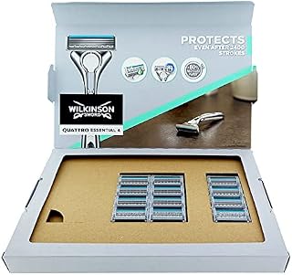 Wilkinson Sword Quattro Essential 12 ostrzy do golenia, nadają się do skrzynki na listy