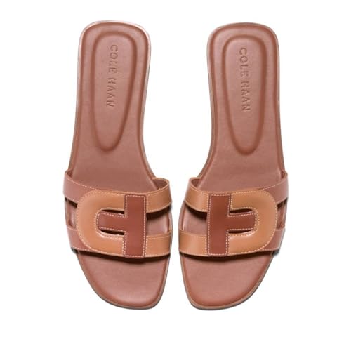 Cole Haan Cole Haan Womens Chrisee Sandal Dark Cuoio/Pecan Leather, 8-B US