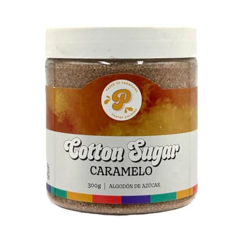PASTRY COLOURS, Azucar para Maquina de Algodón, Algodon de Azucar Botes Pequeños, Perfecto para Llenar tus Fiestas con Algodones de Azúcar de Colores Divertidos y Deliciosos, 300 G (Caramelo)