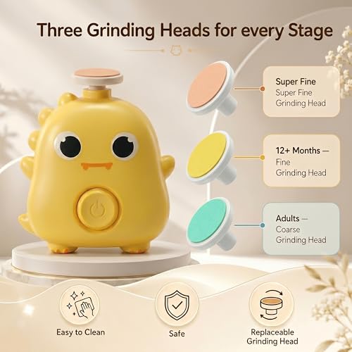 Image of Uonibaby StarAndDaisy Baby Nail Trimmer, Baby Nail Cutter New Born 0-12 Months with 3 Filer Adjustment Electric Baby Nail Cutter, Safe Grooming /Nail Kit for Infant & Toddler - (Dinosaur Assort)