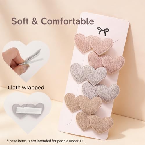 Set de 6 pinzas de cabello corazón rosa claro miniatura 3