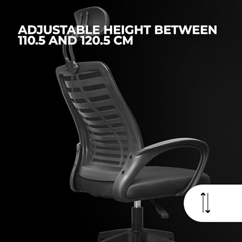 MGC-ERGOB, Sedia Gaming Ergonomica, Seduta e Schienale in Rete Traspirante, Poggiatesta Regolabile, Altezza Regolabile tra 110,5 e 120,5 cm, Sistema di Oscillazione da 3° a 18°, Nero - Sedia gaming - Immagine 1