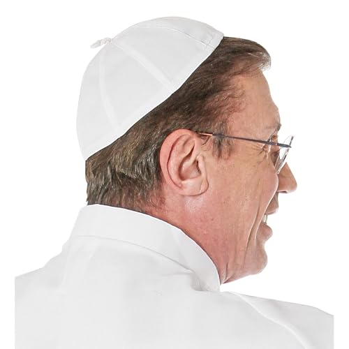 WIDMANN MILANO PARTY FASHION 10670 - Chapéu Pileolus / gorro de papa, branco, padre, bispo, festa temática, carnaval