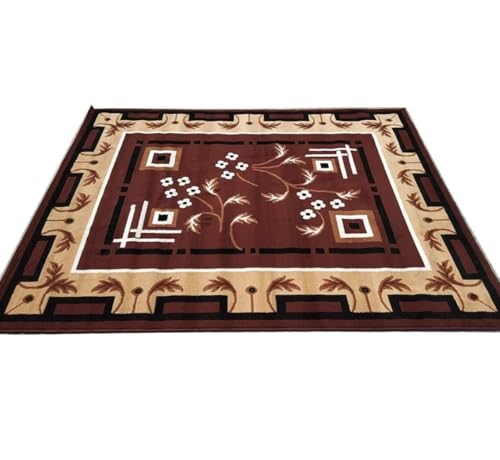 Image of Classic Area Rug, Brown Cream, 6x8 Feet