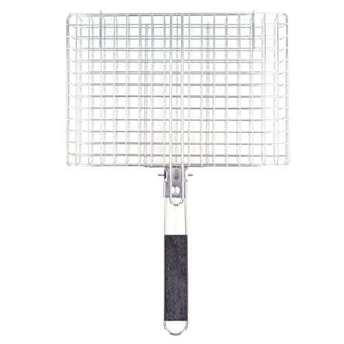 Panier à Griller pour Barbecue, Panier à Poisson en Acier Inoxydable Antirouille, Support à Barbecue pour Viande, Steak, Crevettes, Légumes, Côtelettes, Panier à Griller Robuste pour Extérieur