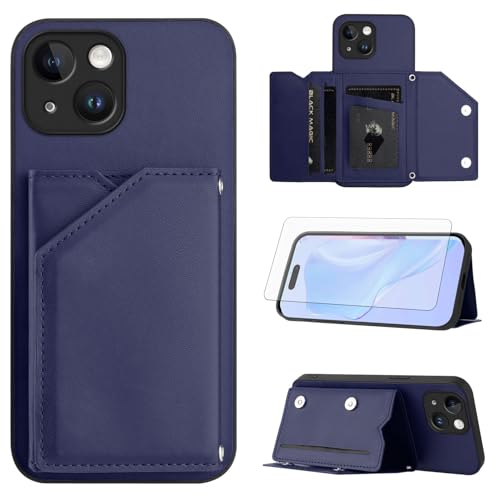 Étui iPhone 15 avec bandoulière en cuir Asuwish pour garder les mains libres en balade
