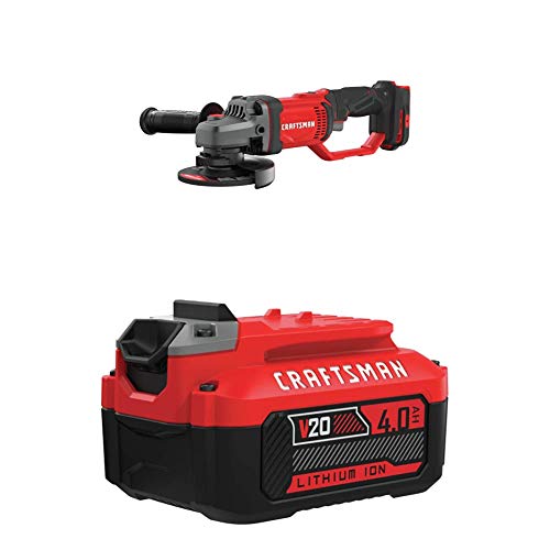 Craftsman V20 Angle Grinder, Small, 4-1/2-Inch With Lithium Ion Battery, 4.0-Amp Hour, Charger Sold Separately (Cmcg400B & Cmcb204) #TOP9