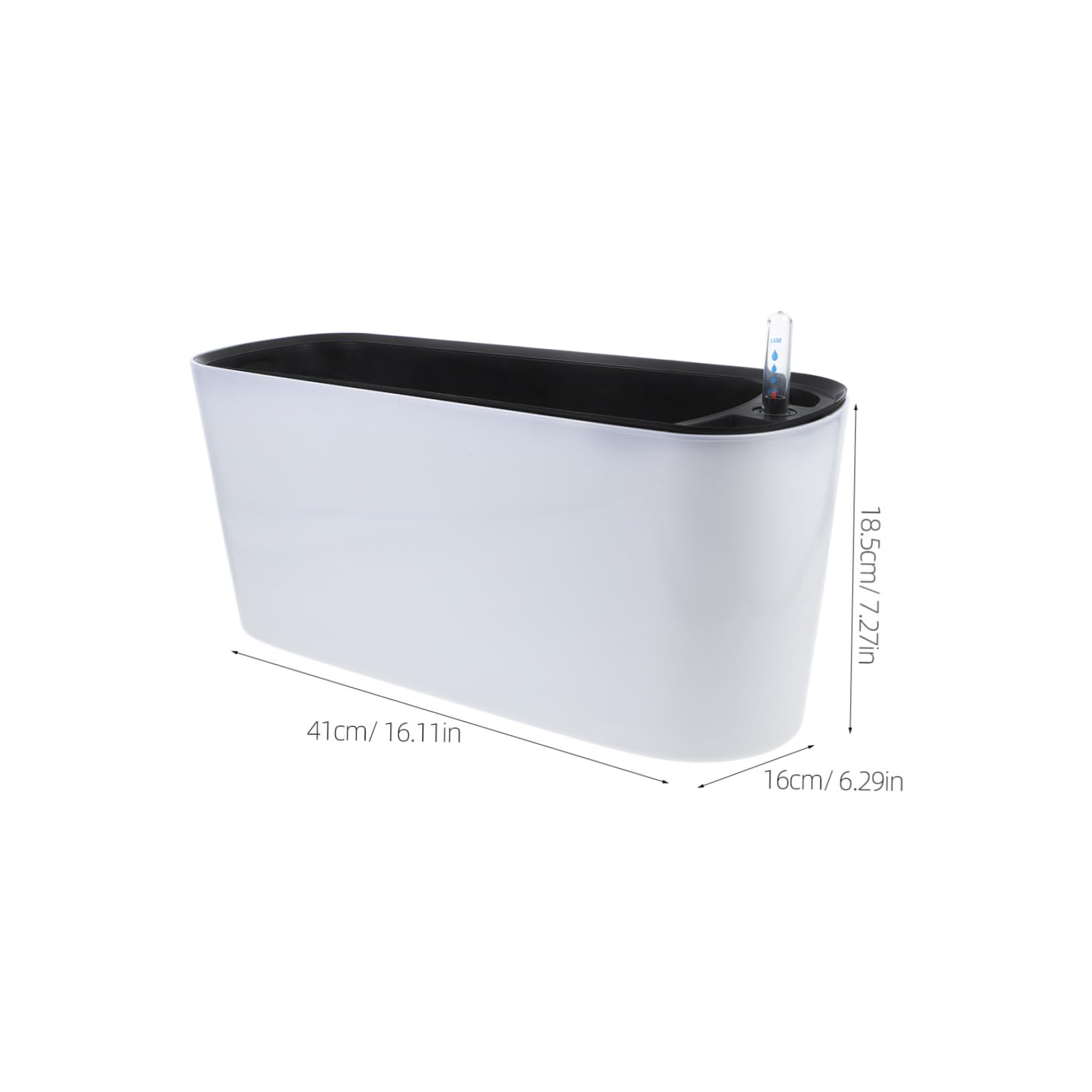 Toddmomy Pot de Fleur Auto Irrigant Rectangulaire avec Indicateur de Eau Pot pour Balcon et Intérieur Auto Arrosage Pratique pour Plantes et Fleurs Moyenne Blanc