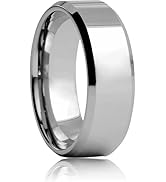 VIEN Rings for Men Trendy 316L Stainless Steel Silver Band Ring for Men and Boys