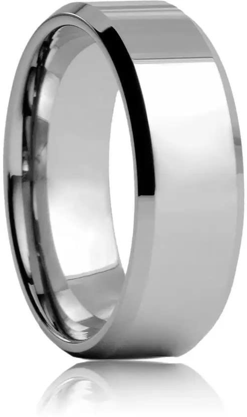 Rings for Men Trendy 316L Stainless Steel Silver Band Ring for Men and Boys
