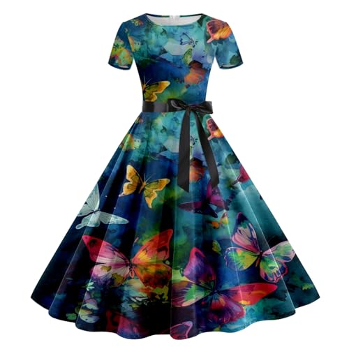 Robe de soirée années 1950 col rond pour femme style vintage
