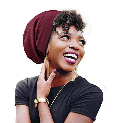 FocusCare Gorro de dormir de satén para mujeres negras y cabello rizado