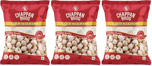 Image of Chappan Bhog Gold Foxnuts Makhana 250 grams - 5+ Suta Extra Large Phool Makhana |India's No.1 Makhana Brand | High Protein, Keto, Gluten Free Healthy Snacks| Fasting Snacks| 20+ Health Benefits