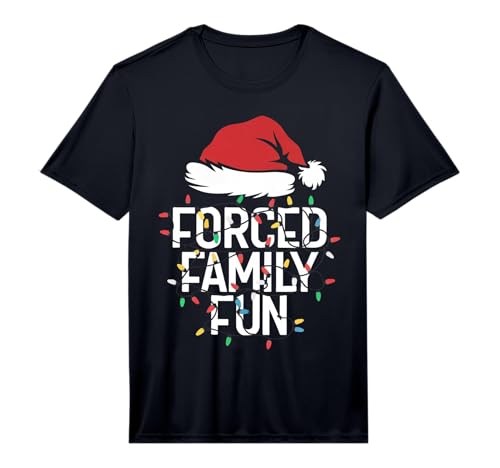 Forced Family Fun Sarcastic Christmas Funny Men Women Kids Performance T-Shirt