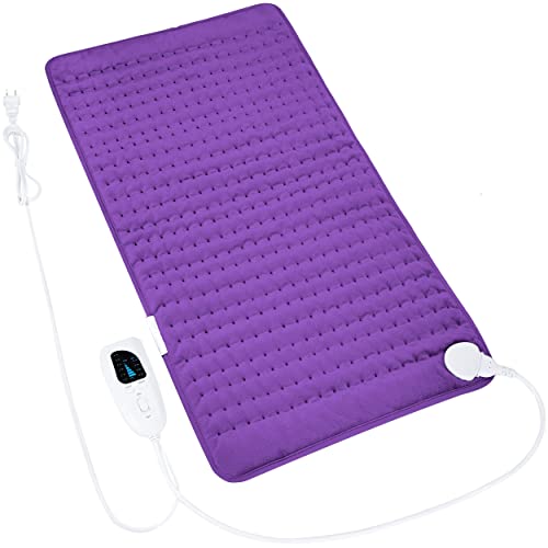 Image of Heating Pad Electric Heat Pad, Hot Heated Pad,Multiple Temp and Timer Settings,Suitable for Shoulders, Neck, arms, Abdomen, Back, Legs, etc (Deep Purple, 33 inchX17 inch)