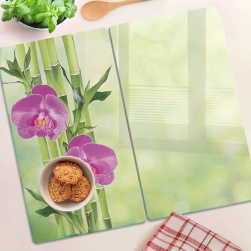 Planche à découper décorative orchidée rose pour cuisine moderne