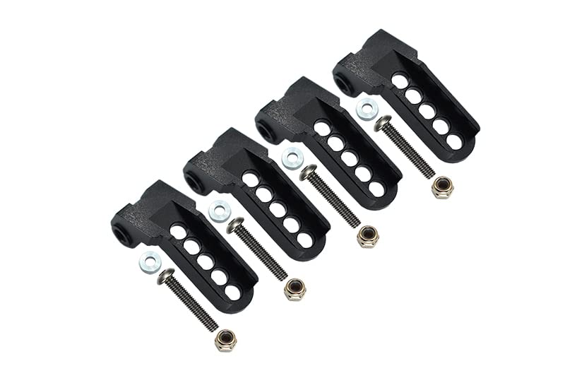 GPM For Traxxas TRX-4 Trail Defender Crawler Upgrade Parts Aluminum Adjustable Front And Rear Damper Mount - 4Pc Set Black