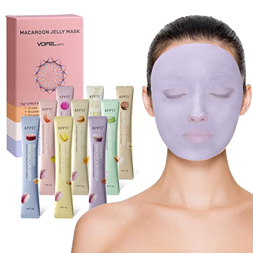 VOFEL Jelly Masks for Facials Mask Powder for Moisturizing Anti Aging Jelly Face Mask Peel Off 9 Pcs